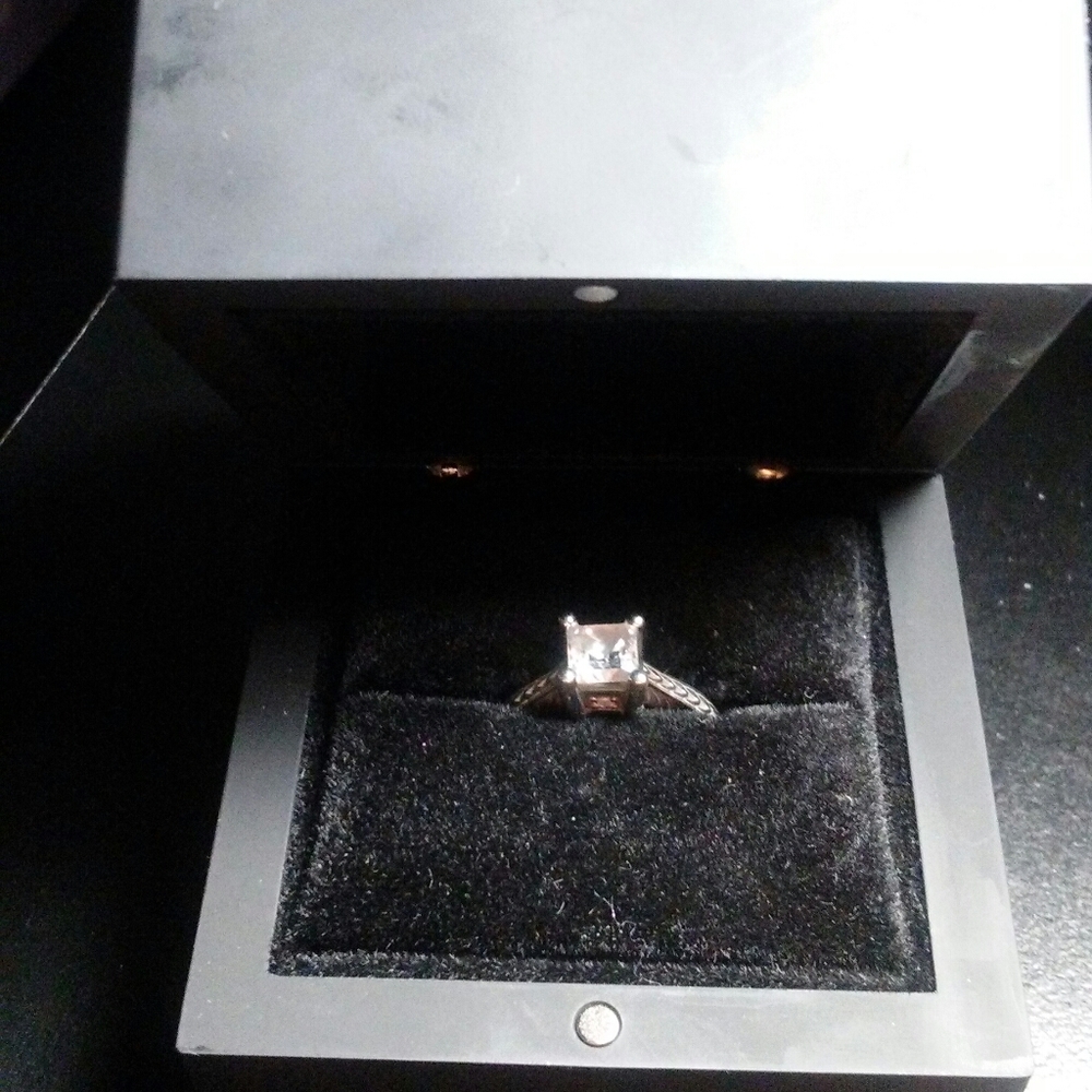 Diamond Princess Cut Engagement Ring